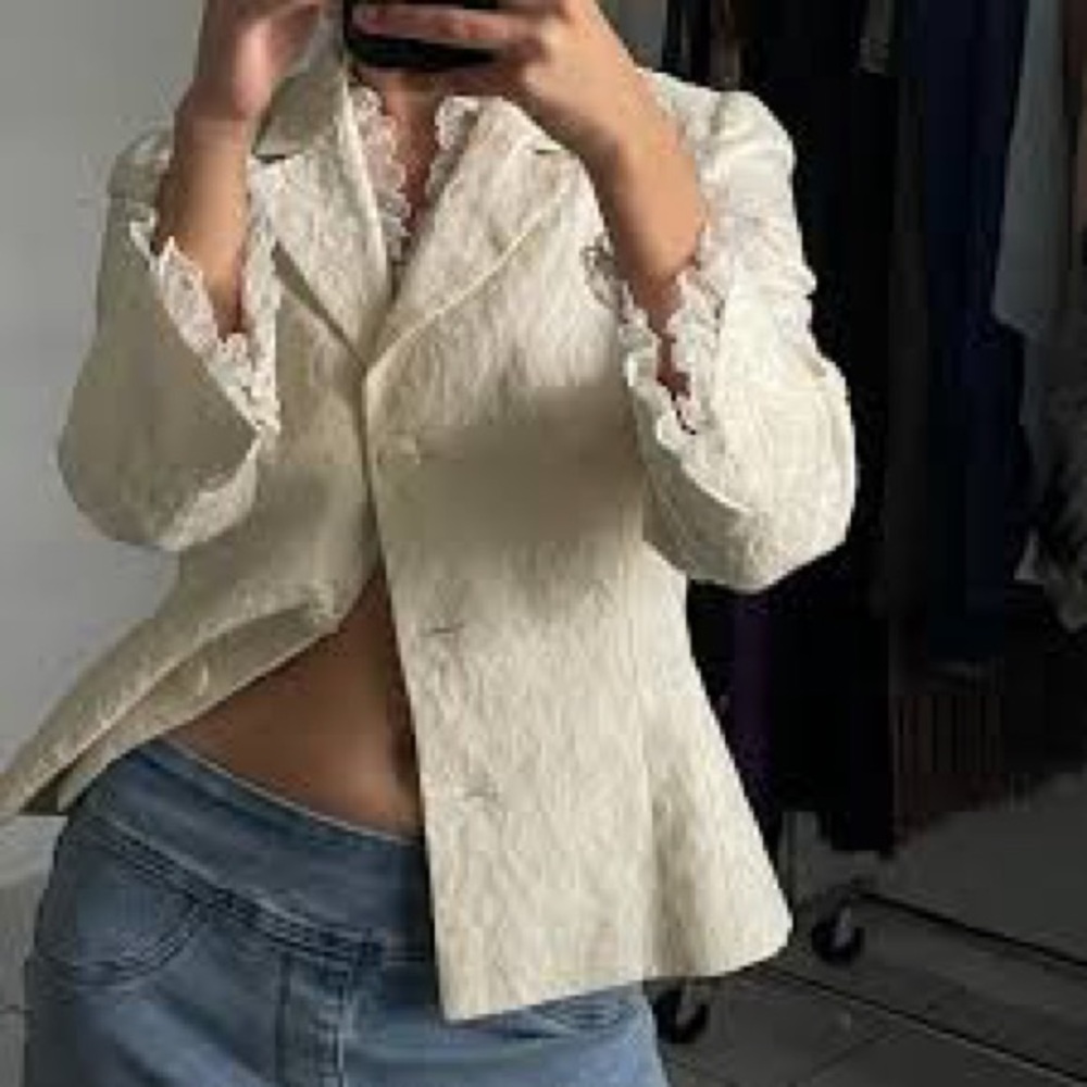 Penta Cream textured Blazer EUC